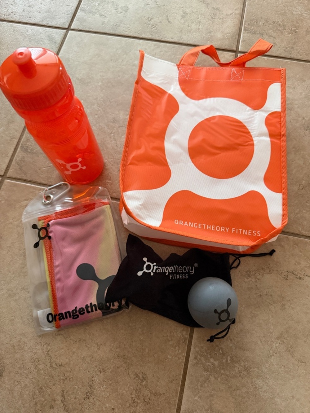 Orangetheory Orange and White Tote Bag with Accessories
